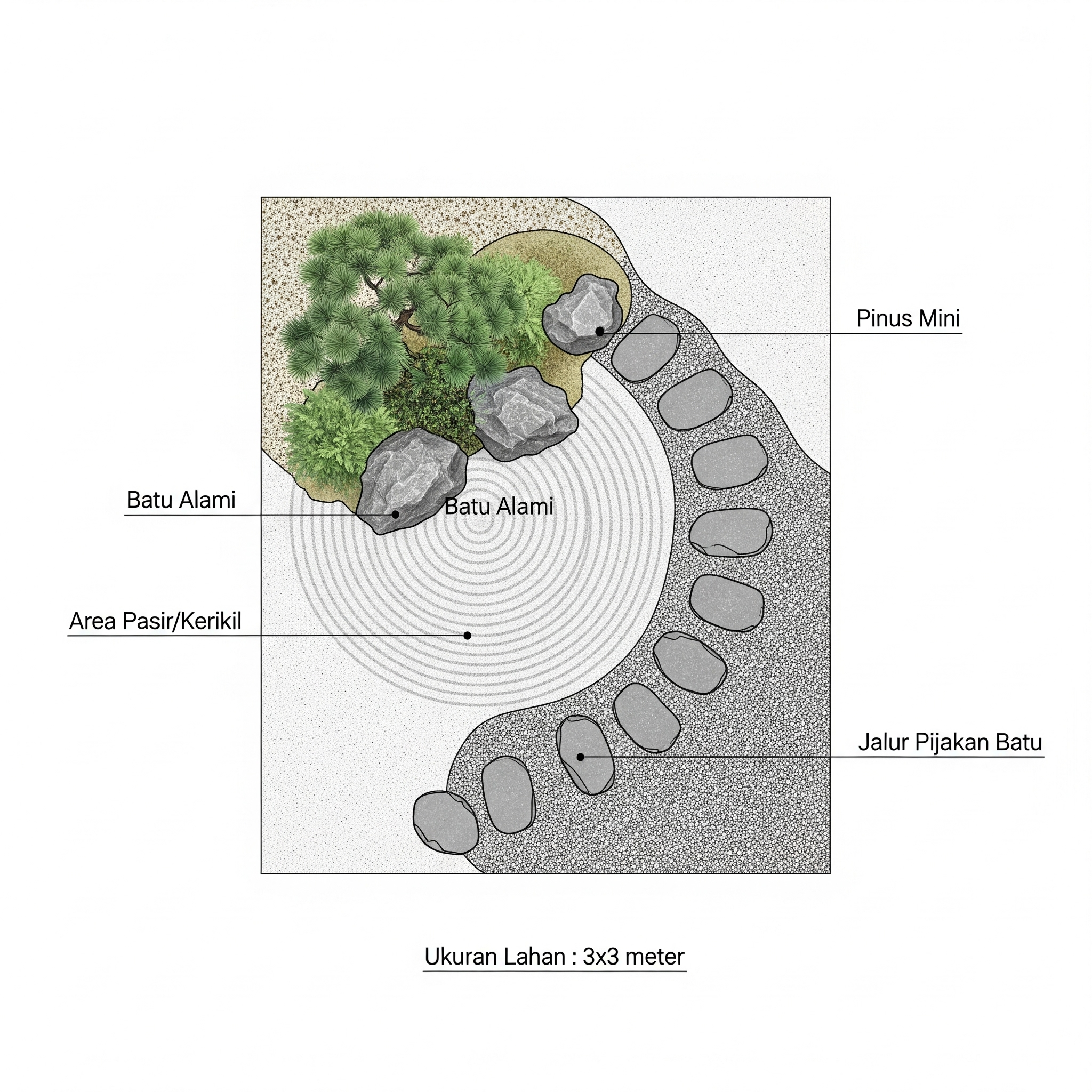 Contoh Taman Zen Garden