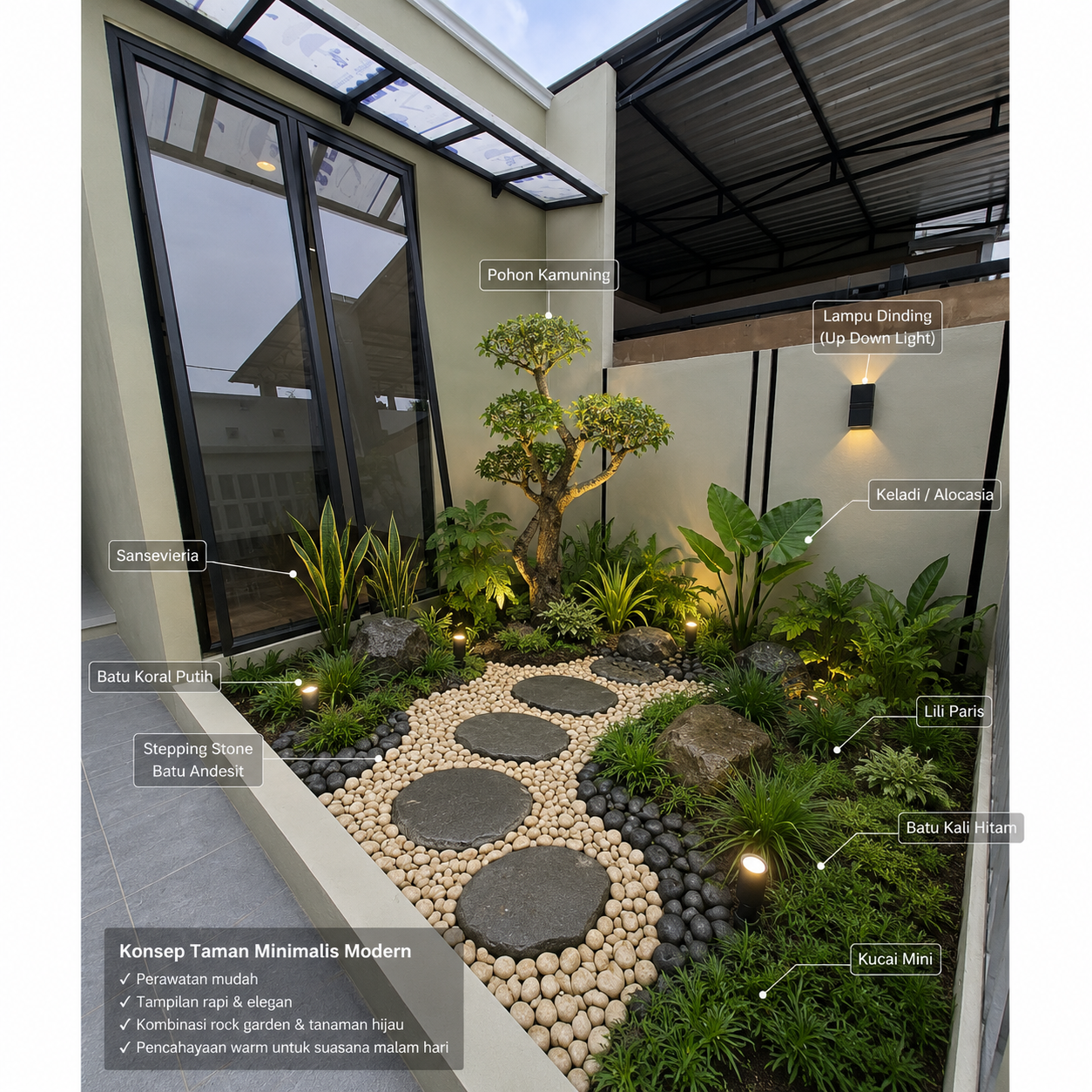 Desain taman rumah type 60 minimalis modern - After